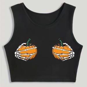 MEDIUM Pumpkin skeleton crop tank size